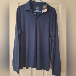 Men's Blue Long Sleeve Sonoma Polo